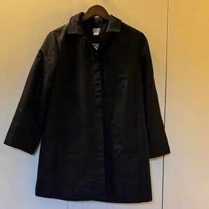 Chico's Classic Black Trench Coat Size 1 = 8/10